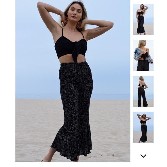 Mini Polka Dot Pant with Flounce Hem - Picture 4 of 6